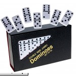 Dominoes Double 9 Set Tournament Jumbo Size Solid White with Black Dots _ 55 Dominoes in Set _ Great for Standard Dominoe Game  B01G96GJCQ